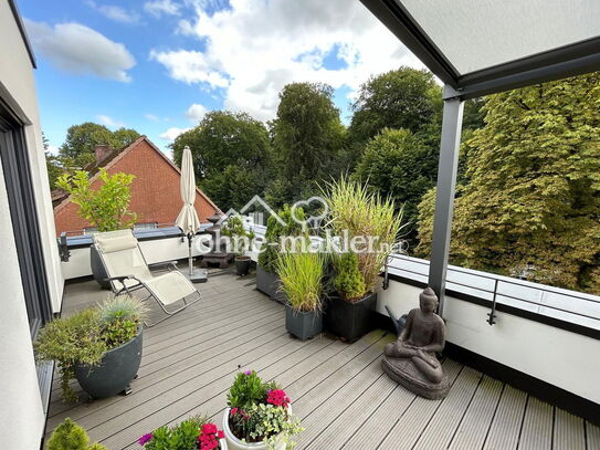 Charmantes Penthouse mit 2 Dachterrassen mit traumhaften Blick in den Volksdorfer Wald