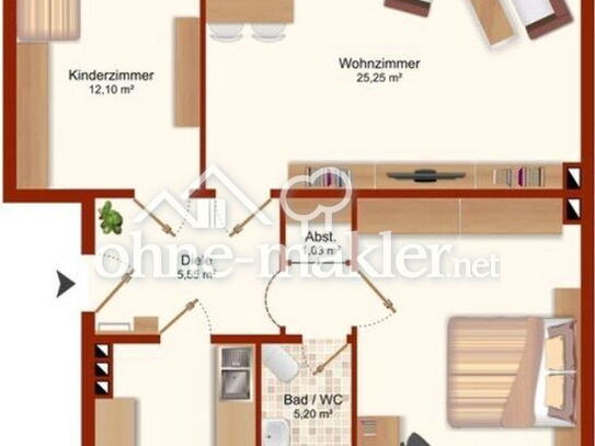 3-Zimmerwohnung mit Balkon & Loggia zzgl. Garage in Huchting – privat