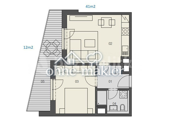 Pronájem bytu 2+kk 41 m²