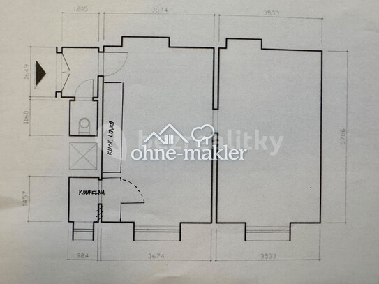 Pronájem bytu 2+kk 46 m²