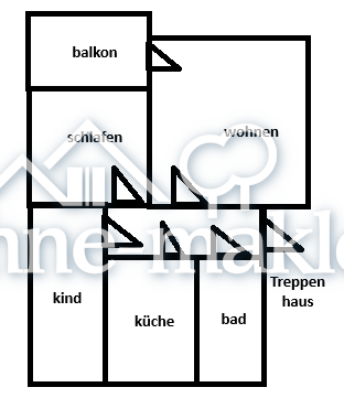 Wohnung mit Balkon zu vermieten (3ZKB, 63qm)