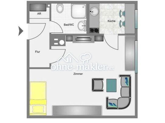 Schöne 1-Zimmer-Wohnung in Top-Lage in Tübingen