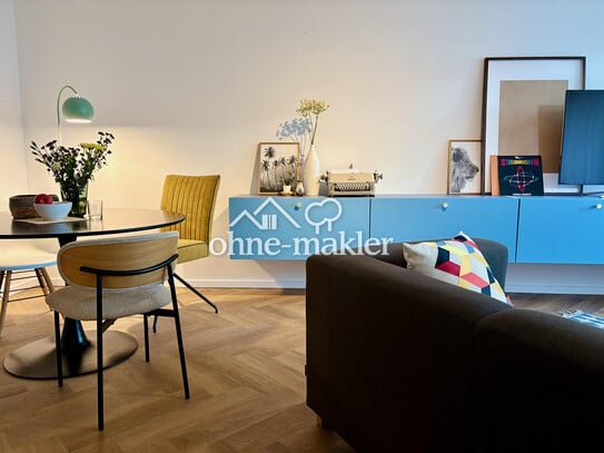 Exklusiv & Stilvoll: Modernisierte, möblierte 3-Zimmer-Wohnung in Rheinnähe, Düsseldorf-Lörick