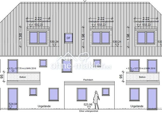 Genehmigung für 2 MFH - ca. 1000 m² WFL