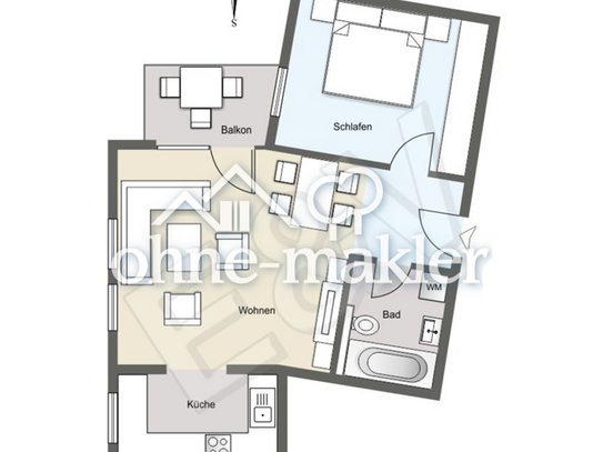 2-Zimmerwohnung im 1.OG mit Balkon in Heilbronn zu vermieten