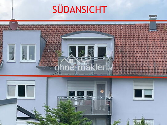 4-Zimmer Dachgeschoss Wohnung mit großem Südbalkon und herrlichem Blick ins Grüne