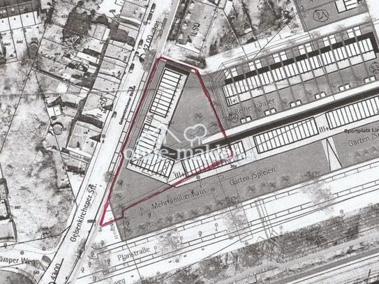 Baugrundstück 2300m² für Bauvorhaben 3950m² Bruttofläche