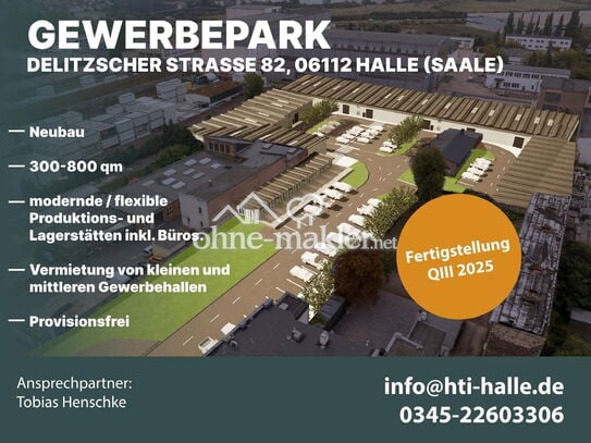 Ab QIII 2025 verfügbar - Neubau Gewerbepark (Produktions- und Lagerhallen) 300-800 qm