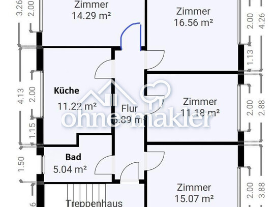 Praktisch geschnittene 4-Zimmer-Wohnung in zentraler Lage von Aachen-Brand mit EBK