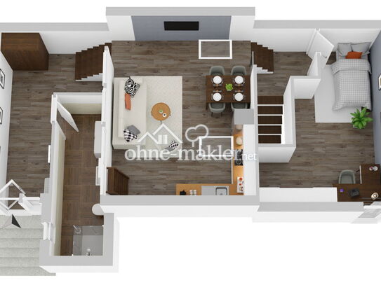 schöne 3 Zimmer Maisonette-Wohnung mit 2 Bädern und Dachterrasse in Wiesloch