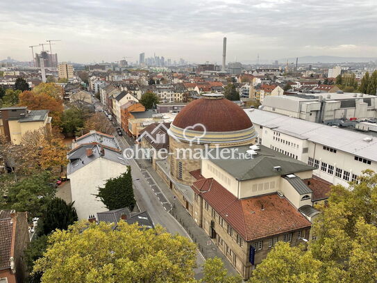 Traumhafte Aussicht auf die Frankfurterskyline, 69m2, Toller Schnitt und sehr Hell