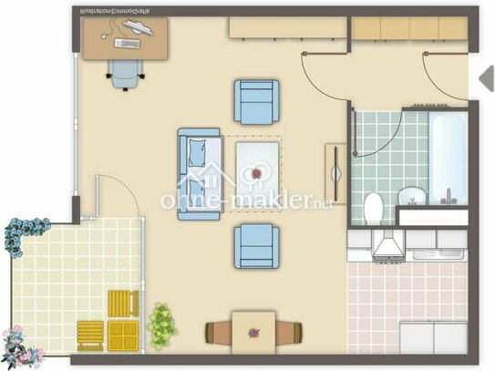 1-Zimmer-Wohnung mit Balkon und EBK in bester Lage