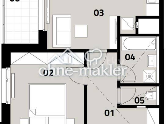 Pronájem bytu 2+kk 55 m²