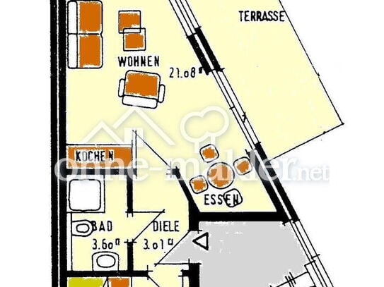 2-Zimmerwohnung mit Terrasse und Pkw-Einstellplatz