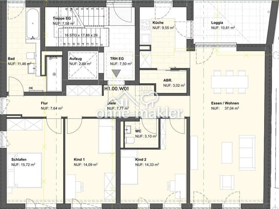 Schicke Wohnung-Neubau- in Bischofsheim Ortsmitte