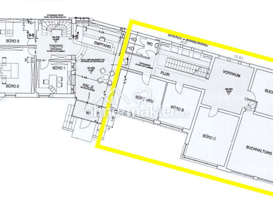 Büro-/Praxisräume Teilfläche zuzüglich Stellplätzen - Werbebestlage - Bad Neustadt - Rhön -