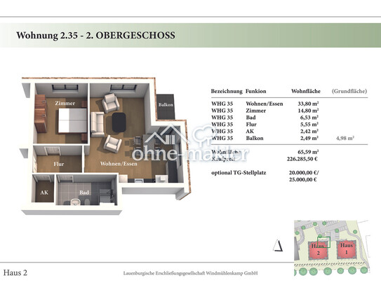 2 Zimmer 2. OG Neubau-Eigentumswohnung 2.35