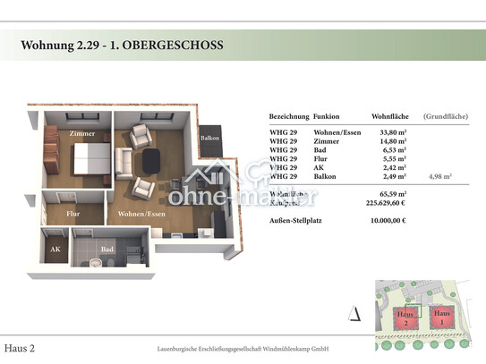 2 Zimmer 1. OG Neubau-Eigentumswohnung 2.29