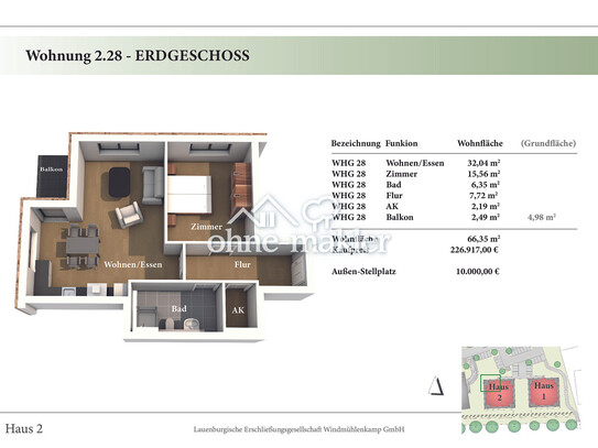 2 Zimmer EG Neubau-Eigentumswohnung 2.28