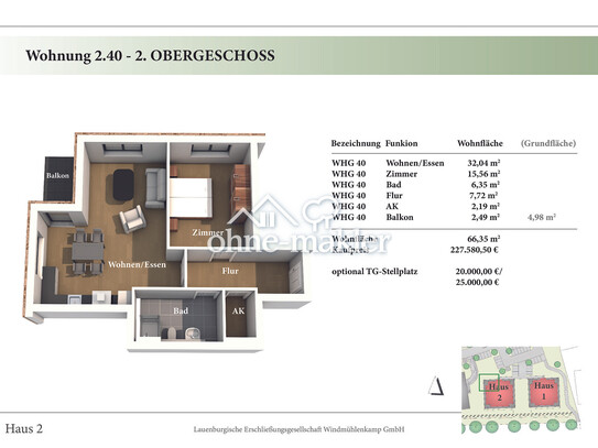 2 Zimmer STG Neubau-Eigentumswohnung 2.40