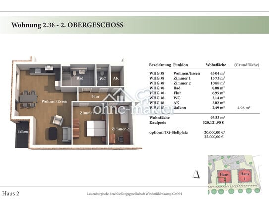 3 Zimmer 2. OG Neubau-Eigentumswohnung 2.38