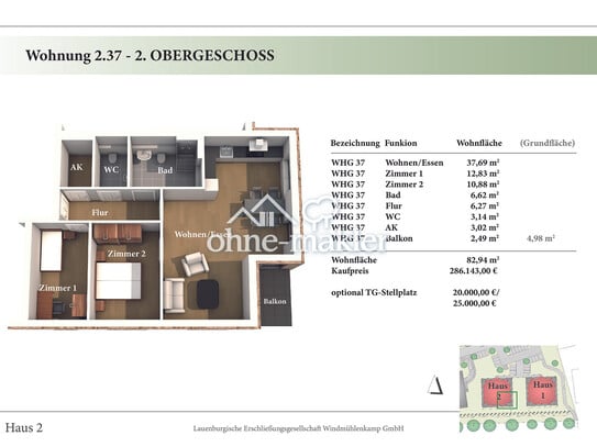 3 Zimmer 2. OG Neubau-Eigentumswohnung 2.37