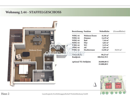 2 Zimmer STG Neubau-Eigentumswohnung 2.44