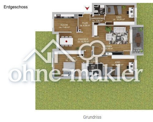 Moderne, großzügige 4,5-Raum-Hochparterre-Wohnung mit Südwest-Balkon in Garmisch-Partenkirchen