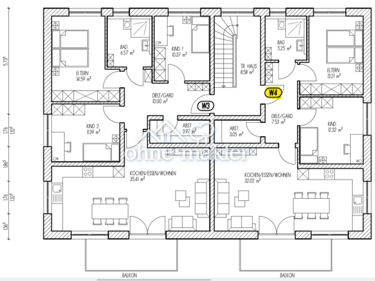 Erstbezug: Schöne 3-Zimmerwohnung mit Einbauküche in Cham - KFW40 Standard - (W4)