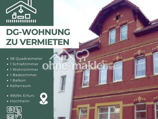 Charmante Dachgeschosswohnung mit Balkon in Erfurt-Hochheim – Ideal für Singles oder Paare