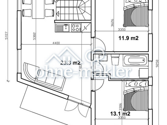 Pronájem bytu 3+kk 60 m²