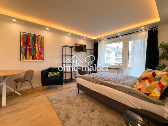 ERSTBEZUG: Luxussaniertes 1-Zimmer Apartment mit Balkon in München Schwabing!