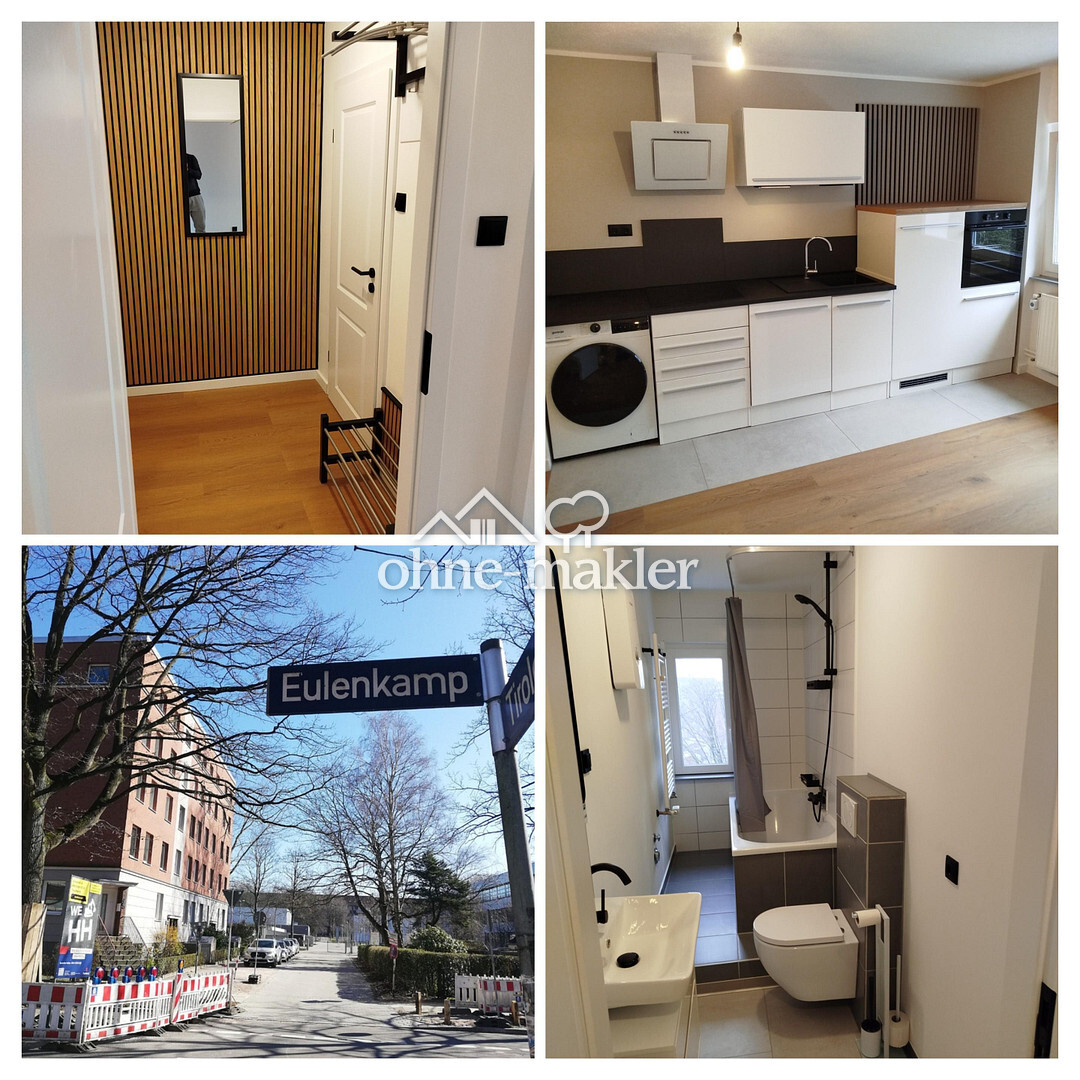 1,5 Zi. Saniert, Erstbezug, v. priv. EBK, Vollbad, ruhige Lage, frei Lieferbar,U-Bahn 5min, Wandsbek