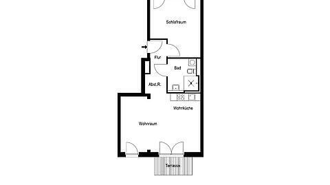 Erstbezug in moderner, barrierefreier 2-Zimmer-Wohnung mit Terrasse